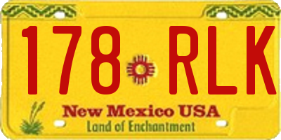 NM license plate 178RLK