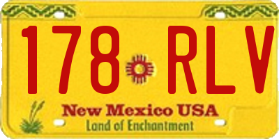 NM license plate 178RLV