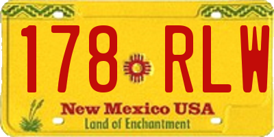 NM license plate 178RLW