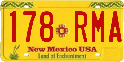NM license plate 178RMA