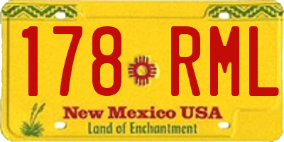 NM license plate 178RML