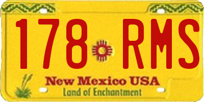 NM license plate 178RMS