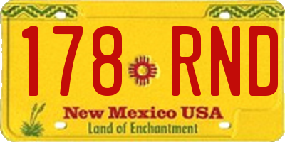 NM license plate 178RND
