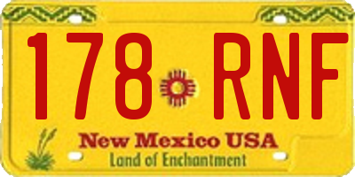 NM license plate 178RNF