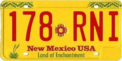 NM license plate 178RNI