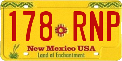 NM license plate 178RNP