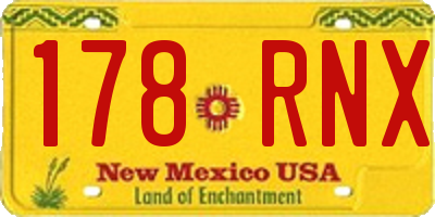 NM license plate 178RNX