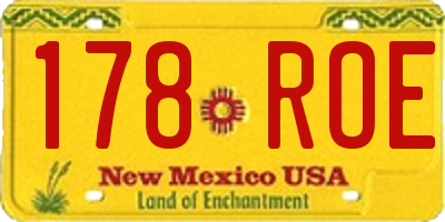 NM license plate 178ROE