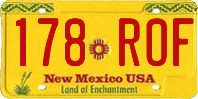 NM license plate 178ROF