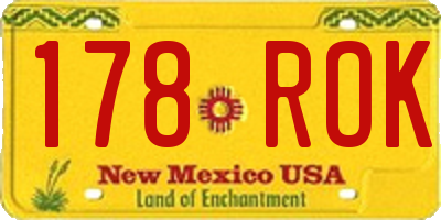 NM license plate 178ROK