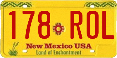 NM license plate 178ROL