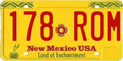 NM license plate 178ROM