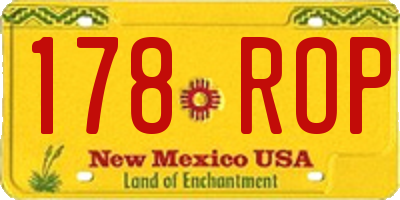 NM license plate 178ROP