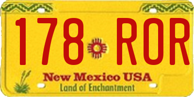 NM license plate 178ROR