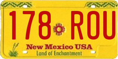 NM license plate 178ROU