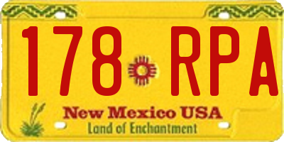 NM license plate 178RPA