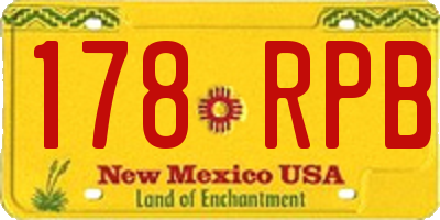 NM license plate 178RPB
