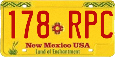 NM license plate 178RPC