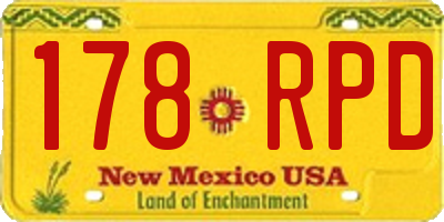 NM license plate 178RPD