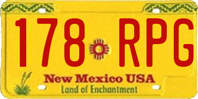 NM license plate 178RPG