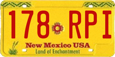 NM license plate 178RPI