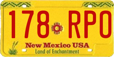 NM license plate 178RPO