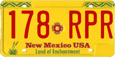 NM license plate 178RPR