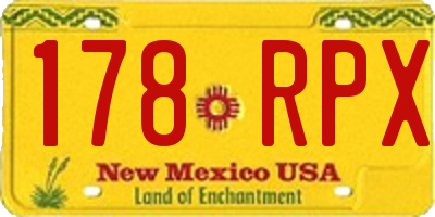 NM license plate 178RPX