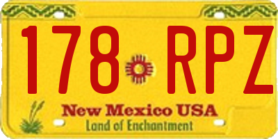 NM license plate 178RPZ