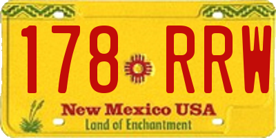 NM license plate 178RRW
