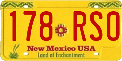 NM license plate 178RSO