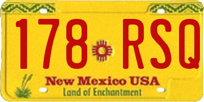 NM license plate 178RSQ