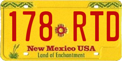 NM license plate 178RTD