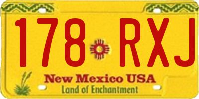 NM license plate 178RXJ