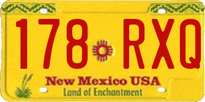 NM license plate 178RXQ