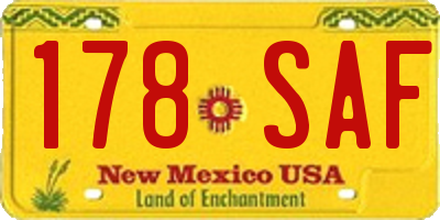 NM license plate 178SAF