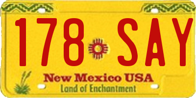 NM license plate 178SAY