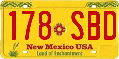 NM license plate 178SBD