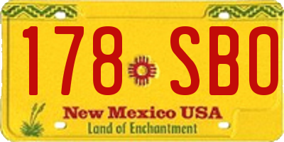 NM license plate 178SBO
