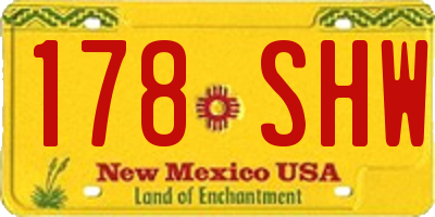 NM license plate 178SHW