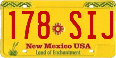 NM license plate 178SIJ
