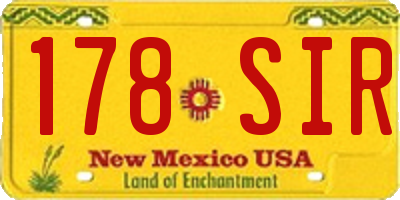 NM license plate 178SIR