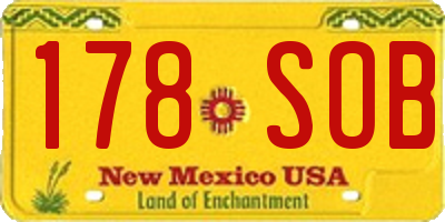 NM license plate 178SOB