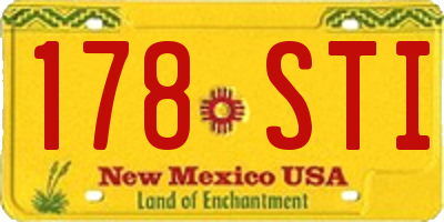 NM license plate 178STI