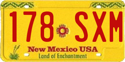 NM license plate 178SXM