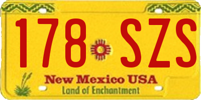 NM license plate 178SZS