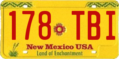 NM license plate 178TBI