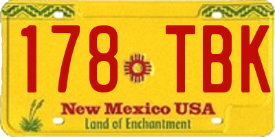 NM license plate 178TBK