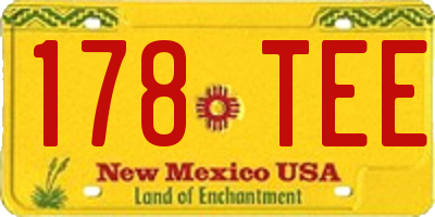 NM license plate 178TEE
