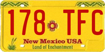 NM license plate 178TFC